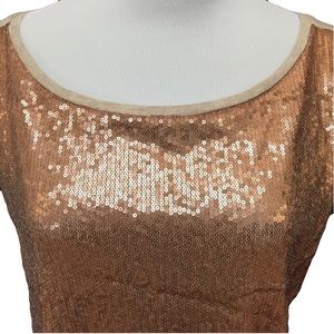 Michael Stars Bronze Sequins Bling Tank Dress Party OSF…